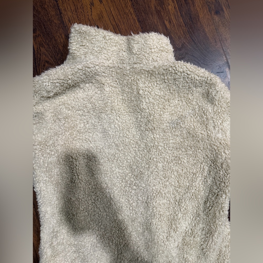 Pendleton Ladies' Fuzzy Zip Jacket in Beige Heather Sherpa cream fleece - Picture 12 of 15